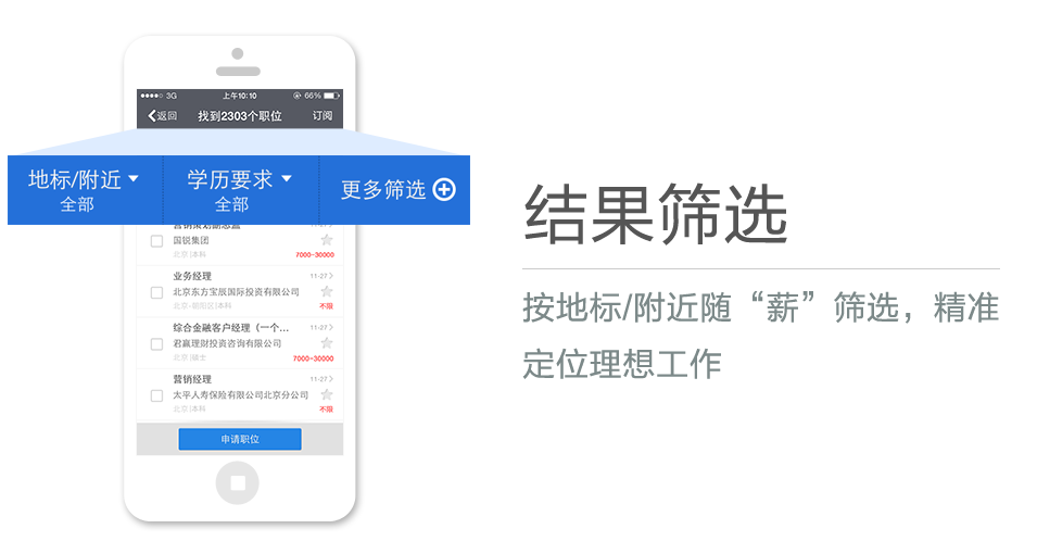 按地標/附近隨“薪”篩選，精準定位理想工作